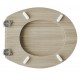 Sedile wc in legno rovere sbiancato universale con cerniere cromate regolabili