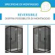 Box Doccia Angolare Cristallo 6 mm Altezza 195 cm Profilo Nero art. H81