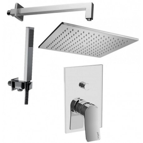 Composizione doccia Paffoni Tilt con Soffione 30x30 cm + miscelatore con deviatore + set duplex