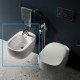 Bidet sospeso con fissaggio nascosto ILLUSION di Rak Ceramics in ceramica bianco lucido