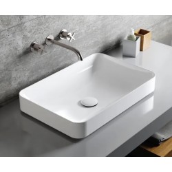 Lavabo in ceramica bianco semincasso / appoggio Elegance Soft 60 x 40 cm Azzurra