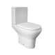 Coppia di sanitari distanziati da parete Compact Rak vaso monoblocco + bidet in ceramica bianco lucido