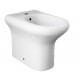 Coppia di sanitari distanziati da parete Compact Rak vaso monoblocco + bidet in ceramica bianco lucido