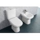 Coppia di sanitari Origin Rak vaso monoblocco + bidet in ceramica bianco lucido