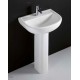 Serie Compact Lavabo da 50 cm senza troppopiento + Colonna di Rak Ceramics in ceramica bianca lucida