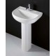 Serie Compact Lavabo da 50 cm senza troppopiento + Colonna di Rak Ceramics in ceramica bianca lucida