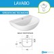 Serie Compact Lavabo da 50 cm senza troppopiento + Colonna di Rak Ceramics in ceramica bianca lucida