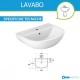 Serie Compact Lavabo da 54,5 cm con troppopiento + Colonna di Rak Ceramics in ceramica bianca lucida