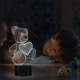 Lampada Teddy Bear 3d in plexiglass con disegno inciso al laser e illuminazione led rgb con telecomando
