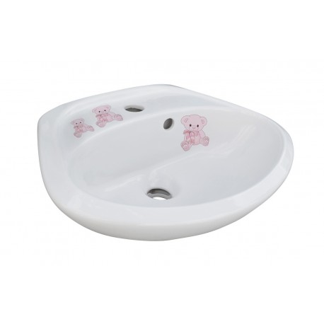 Lavabo per bambini 45x35,5 cm con disegno orsetta