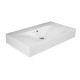 Lavabo sospeso rettangolare senza foro per miscelatore modello Des di Rak Ceramics 61x46 cm in ceramica bianco lucido