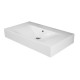 Lavabo sospeso rettangolare senza foro per miscelatore modello Des di Rak Ceramics 61x46 cm in ceramica bianco lucido