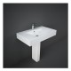 Lavabo con colonna rettangolare con foro per miscelatore modello Des di Rak Ceramics 81x46 cm in ceramica bianco lucido