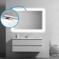 Su Misura Specchio da Bagno Sagomato con Angoli Stondati e Cornice Sabbiata + Lampada Led 5W art. spe14