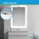 Su Misura Specchio da Bagno Sagomato con Angoli Stondati e Cornice Sabbiata + Lampada Led 5W art. spe14