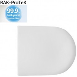 SEDILE WC A SGANCIO RAPIDO SOFT CLOSING COMPACT di Rak ceramics Realizzato con Smalto antibatterico Protek