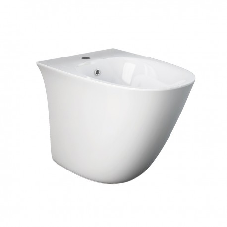 Bidet filomuro con fissaggio nascosto Sensation di Rak Ceramics in ceramica bianco lucido