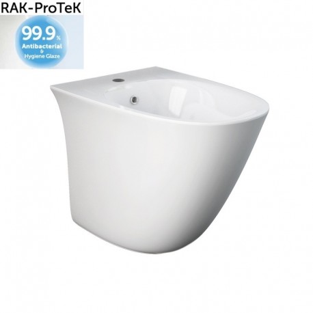 Bidet filomuro con fissaggio nascosto Sensation di Rak Ceramics in ceramica realizzato con smalto antibatterico protek