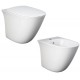 Sanitari sensation con fissaggio nascosto di Rak Ceramics Filomuro Vaso + Bidet in Ceramica Bianco Lucido