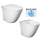 Sanitari sensation con fissaggio nascosto di Rak Ceramics Filomuro Vaso + Bidet Realizzati Con Smalto Antibatterico Protek 