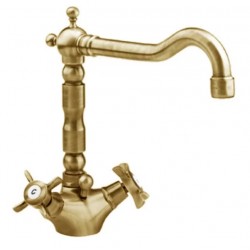 miscelatore monoforo lavabo con bocca girevole in ottone bronzato anticato Eurorama Serie Orientes stile retrò