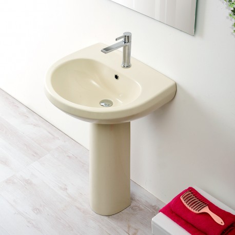 Serie Elite Lavabo monoforo da 58 cm + Colonna Champagne Cesabo