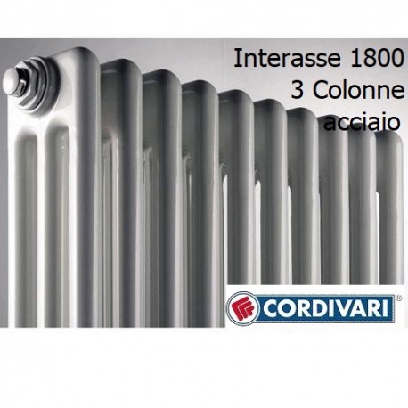 Radiatore in Acciaio Cordivari Ardesia a 3 colonne h.1856 Interasse 1800 mm 