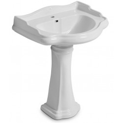 Lavabo monoforo + Colonna modello Retrò marca Kerasan in ceramica bianco lucido