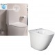 Vaso rimless con Cassetta Monoblocco ad azionamento a sensore + Bidet Rak Sensation realizzato con smalto antibatterico protek