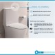 Vaso rimless con Cassetta Monoblocco ad azionamento a sensore + Bidet Rak Sensation realizzato con smalto antibatterico protek