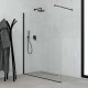 Parete Walk-in da 64 cm Cristallo 6 mm con Trattamento Anticalcare Altezza 190 cm Profilo Nero Opaco