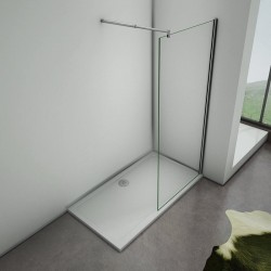 Parete Walk-in da 80 cm Cristallo 6 mm con Trattamento Anticalcare Altezza 200 cm Profilo cromo lucido