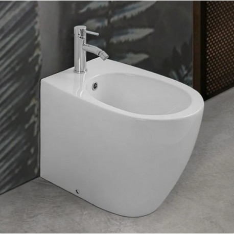 Bidet per Anziani o Disabili Filo Muro altezza 49 cm in ceramica bianca serie Full