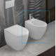 Bidet per Anziani o Disabili Filo Muro altezza 49 cm in ceramica bianca serie Full