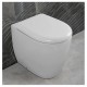 Sanitari per anziani Vaso senza brida rimless + bidet filo muro altezza 49 cm in ceramica bianca lucida serie full