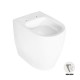 Sanitari per anziani Vaso senza brida rimless + bidet filo muro altezza 49 cm in ceramica bianca lucida serie full