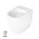 Sanitari per anziani Vaso senza brida rimless + bidet filo muro altezza 49 cm in ceramica bianca lucida serie full