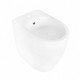 Sanitari per anziani Vaso senza brida rimless + bidet filo muro altezza 49 cm in ceramica bianca lucida serie full