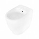 Sanitari per anziani Vaso senza brida rimless + bidet filo muro altezza 49 cm in ceramica bianca lucida serie full