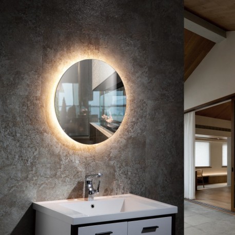 Su Misura Specchio Semicircolare da Bagno Filo Lucido Retroilluminante led  20W art.Ovo1 con pulsante touch integrato - Vendita Online ItaliaBoxDoccia