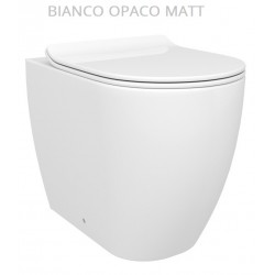 Vaso Filo muro con Tecnologia Rimless collezione New York di Linpha Sanitary  in ceramica bianca opaca