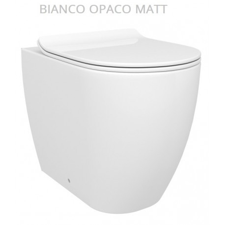 Vaso Filo muro con Tecnologia Rimless collezione New York di Linpha Sanitary  in ceramica bianca opaca