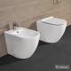 Sanitari New York di Linpha Sanitary Vaso + Bidet in Ceramica Bianco Lucido