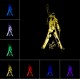 Lampada Freddie Mercury Queen 3d in plexiglass disegno inciso al laser e illuminazione led rgb con telecomando