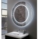 Specchio Bagno Tondo Su Misura Filo Lucido con disegno sabbiato Retroilluminante led 20W mod. New Orleans