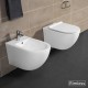 Sanitari Sospesi New York di Linpha Sanitary Vaso con tecnologia rimless + Bidet in Ceramica Bianco Lucido