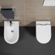 Sanitari Sospesi New York di Linpha Sanitary Vaso con tecnologia rimless + Bidet in Ceramica Bianco Lucido