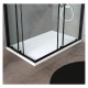 Box Doccia Angolare Misura 70x90 cm Cristallo 6 mm Altezza 195 cm Profilo Nero art. H81