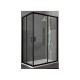 Box Doccia Angolare Misura 70x120 cm Cristallo 6 mm Altezza 195 cm Profilo Nero art. H81