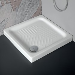 Piatto doccia 70x70 quadrato in ceramica + Piletta Sifonata Diametro 10 cm. Marca Dian
